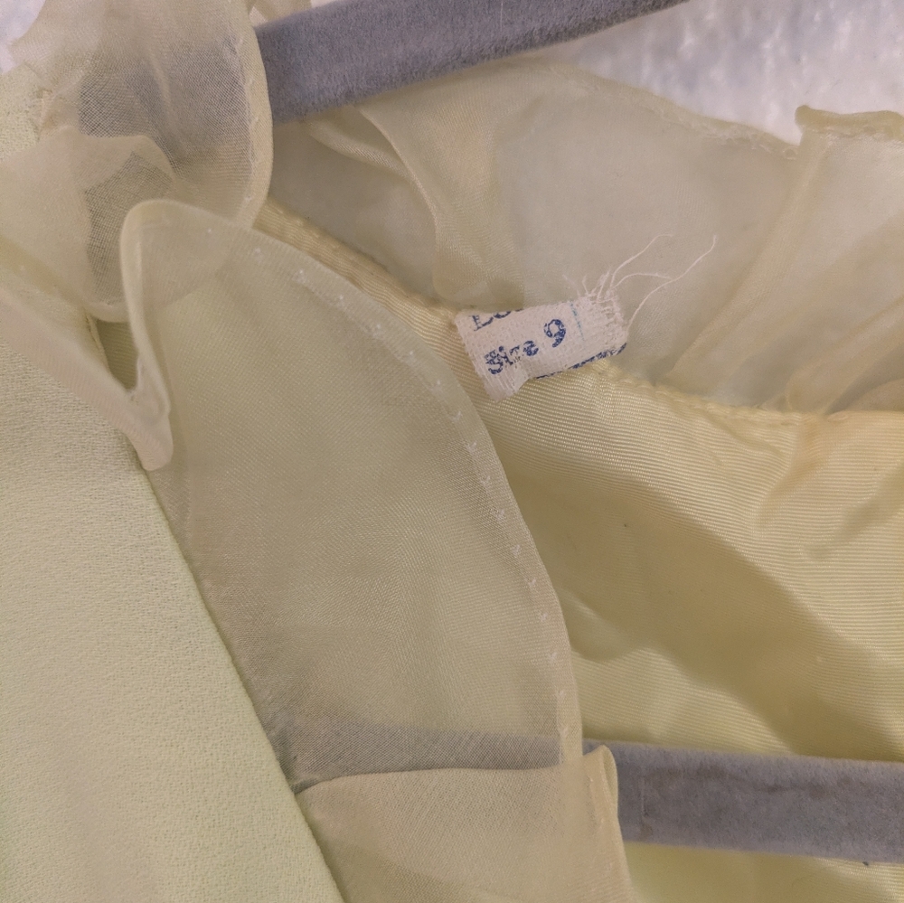 1960s Chartreuse Ruffle Mod Mini Dress - Picture 6 of 6